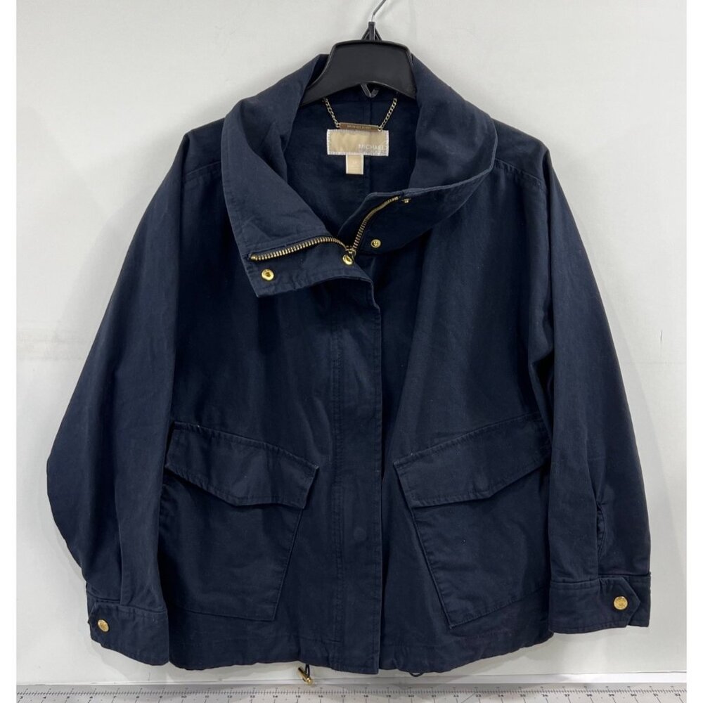 Michael Kors Women's Navy Cotton Jacket Sz. M P-Coat Detroit Jacket